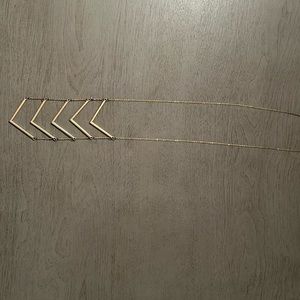Francesca’s long gold necklace